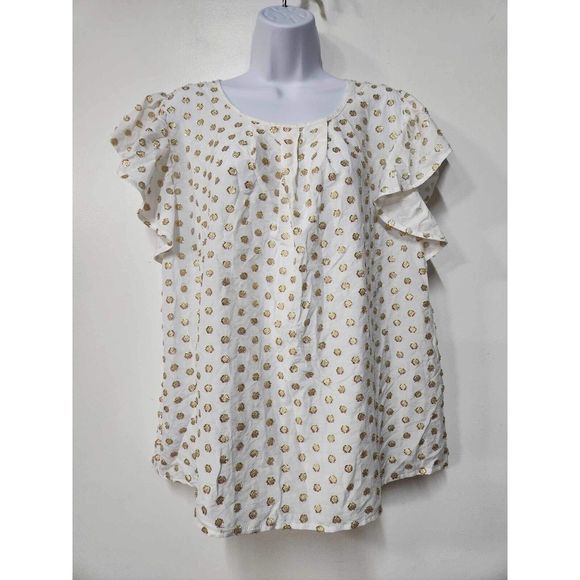 Anthropoligie Aria Shimmer Blouse Amadi Size L. B-5 - Picture 5 of 7